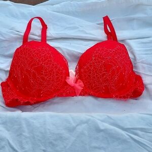 Victoria's Secret Dream Angel's Women's Red Lace Push-up Bra